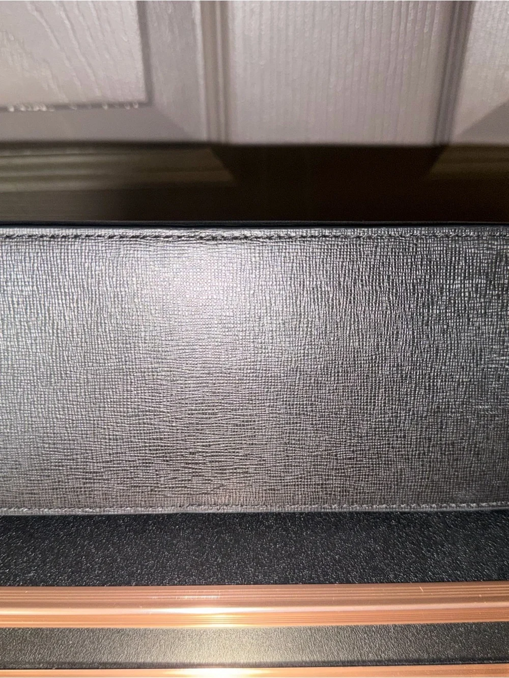 kate spade black zip cosmetic case with gold logo
